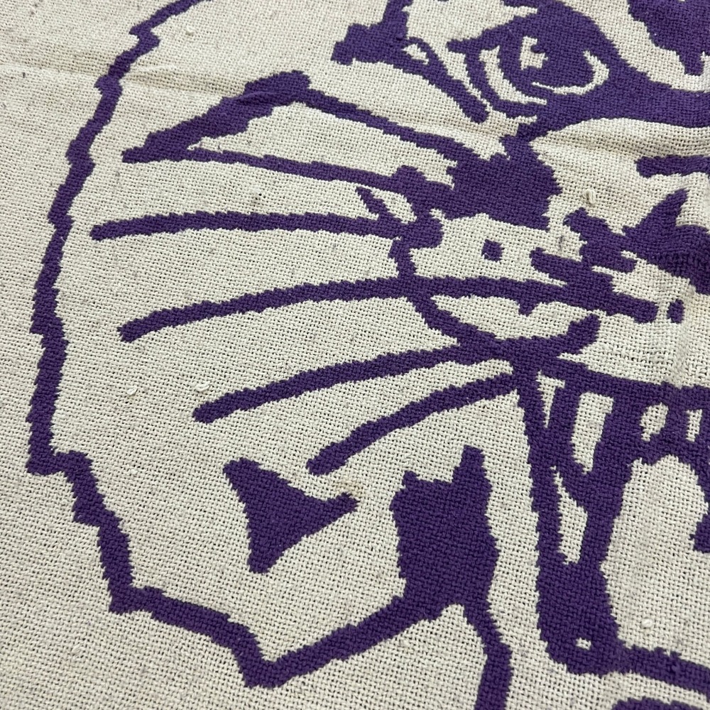 VTG Humble High School‎ Wildcats Athletics Throw Blanket Purple White Fringe USA - Picture 2 of 8